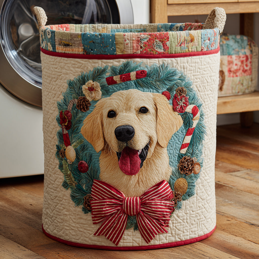 Wreath Golden Retriever Laundry Basket Laundry Gifts, Housewarming Gift Ideas, Mother's Day Gifts