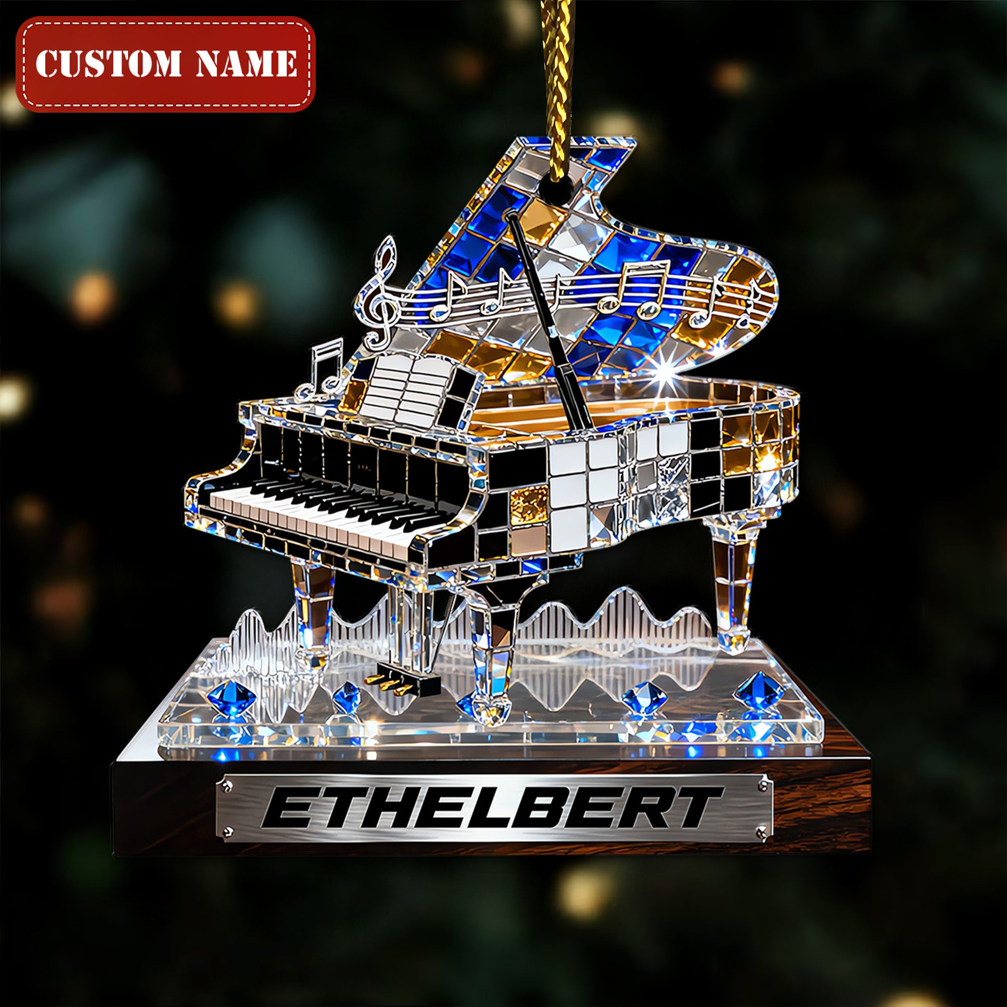 Piano Christmas Ornament, Gift For Piano Lover, Gift Ideas For Music Lovers, Custom Christmas Ornaments