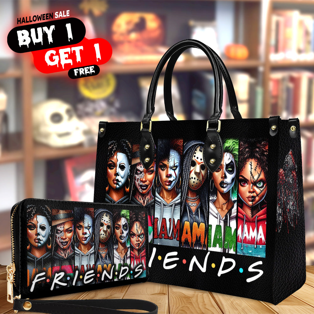Female Killer Horror Friends Purse Handbag Set - Halloween Gift - Purse And Wallet Set - Purse And Wallet Set