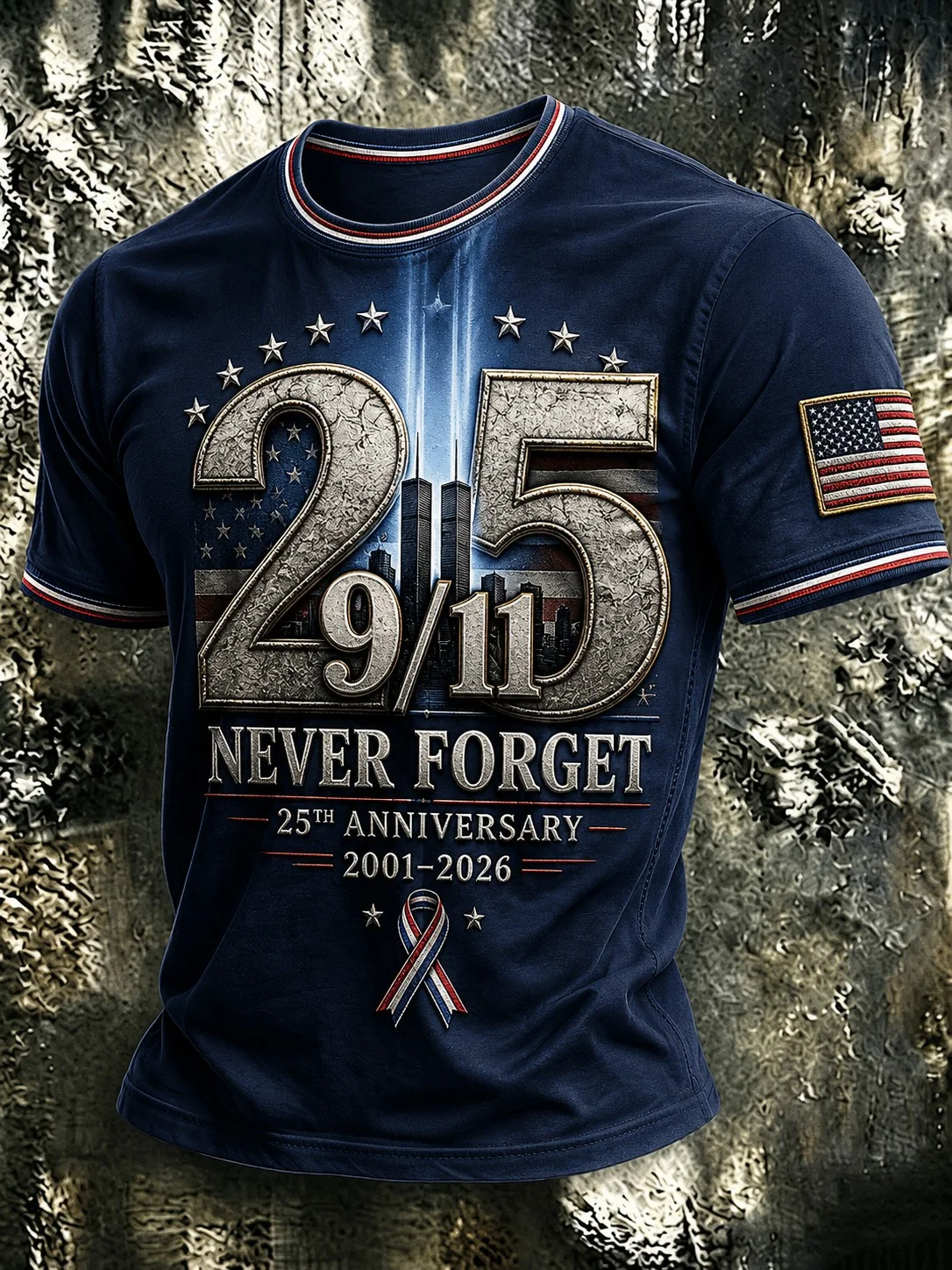 Never Forget 9.11.01 25th Anniversary Shirt, Graphic Tee For Men, September 11 Shirt