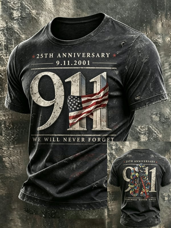 We Will Never Forget 9 11 American Flag Shirt, Graphic T-Shirt For Men, Memorial Shirt