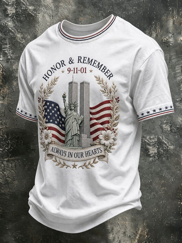 Honor And Remember 9.11 Liberty Tribute Shirt, Graphic T-Shirt For Men, Memorial Shirt