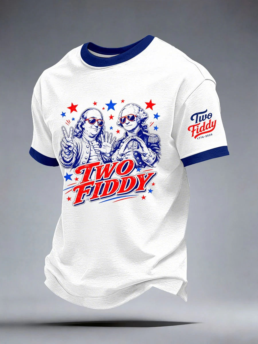 Funny Founding Fathers Two Fiddy Men's T-Shirt, Patriotic T-Shirt, America 250 Shirt