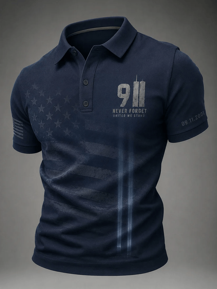 United We Stand 911 Never Forget Polo Shirt, Polo Shirts For Men, Patriotic Shirt