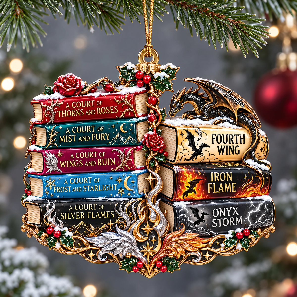 Custom Fantasy Books Acrylic Ornament, Christmas Tree Ornaments, Christmas Gifts