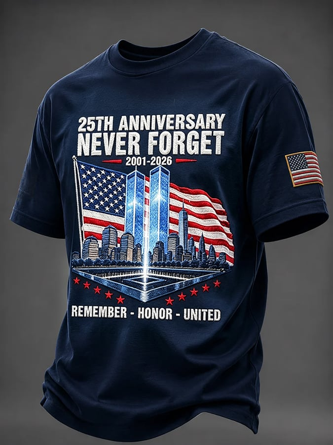 Never Forget 2001 2026 New York Tribute Shirt, Graphic T-Shirt For Men, 9.11 Memorial Shirt