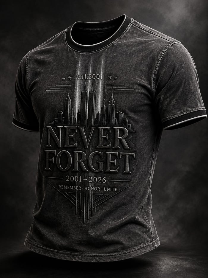 Never Forget 9/11 25th Anniversary Shirt, Graphic T-Shirt For Men, September 11