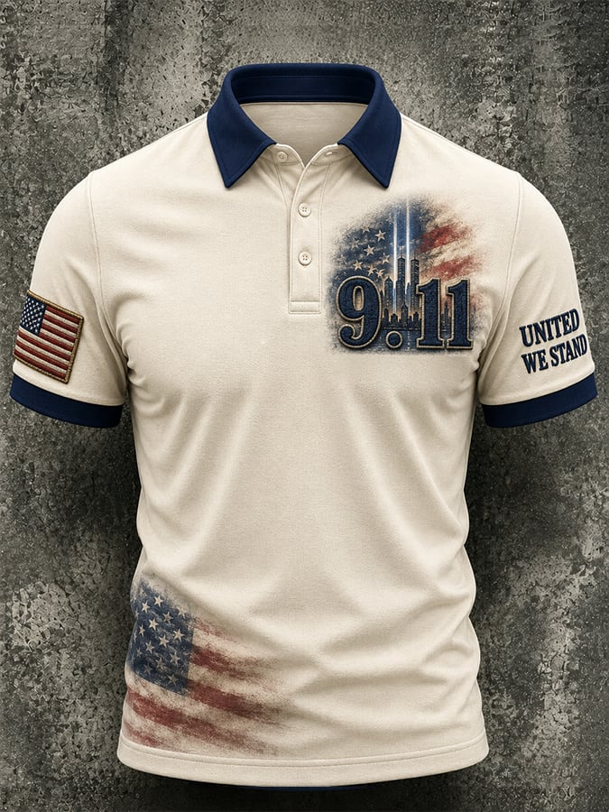 United We Stand 9.11 Twin Towers Polo Shirt, Polo Shirts For Men, Memorial Shirt