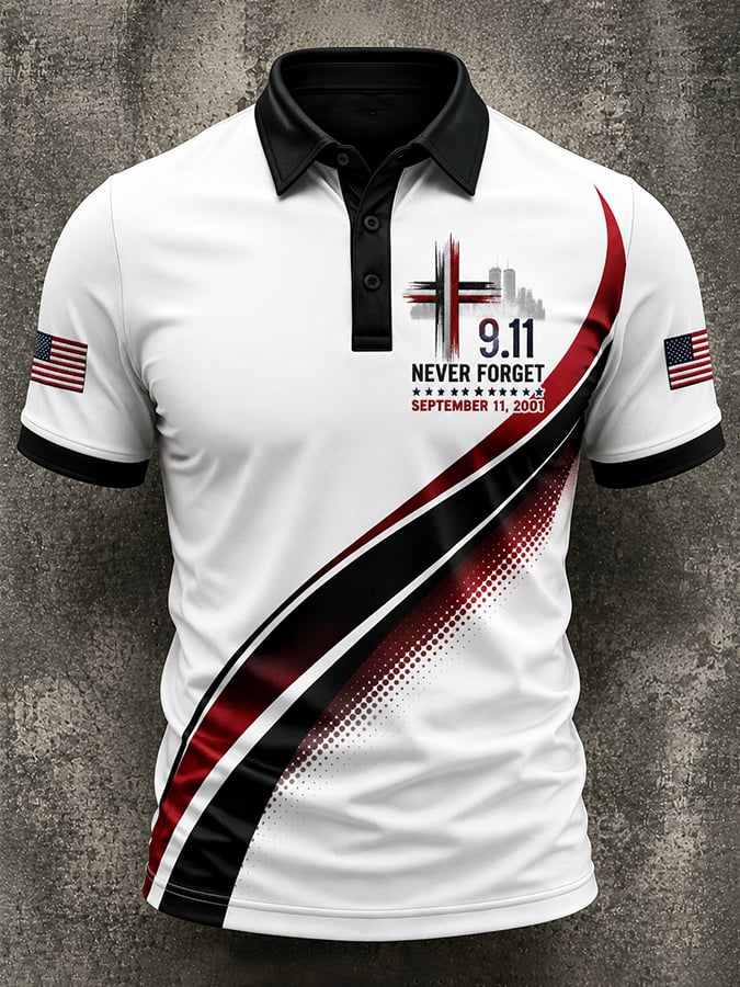 Never Forget September 11 Twin Towers Polo Shirt, Mens Polo Shirts, Memorial Shirt