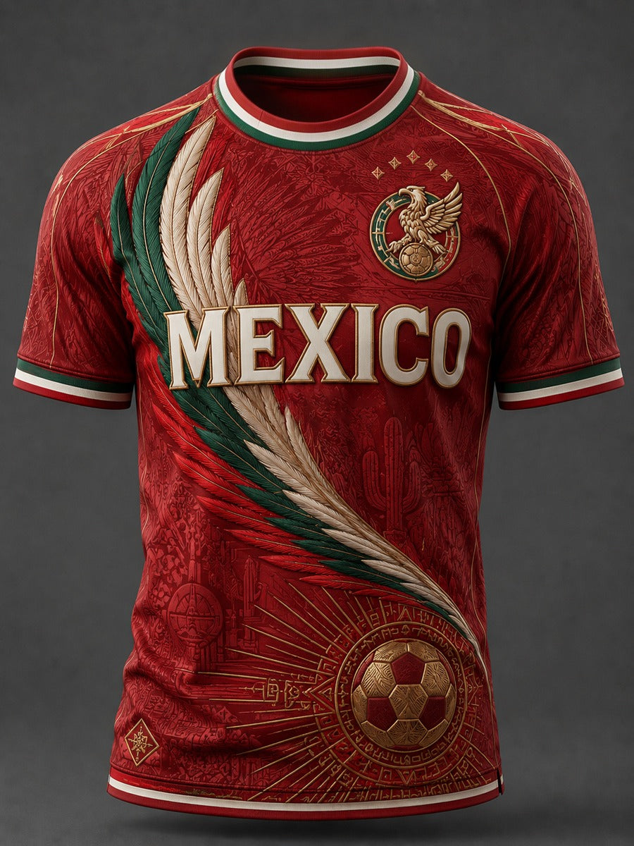 Mexican Eagle Wing Soccer Graphic T-Shirt, Soccer Fan Shirt, Football Graphic Tee