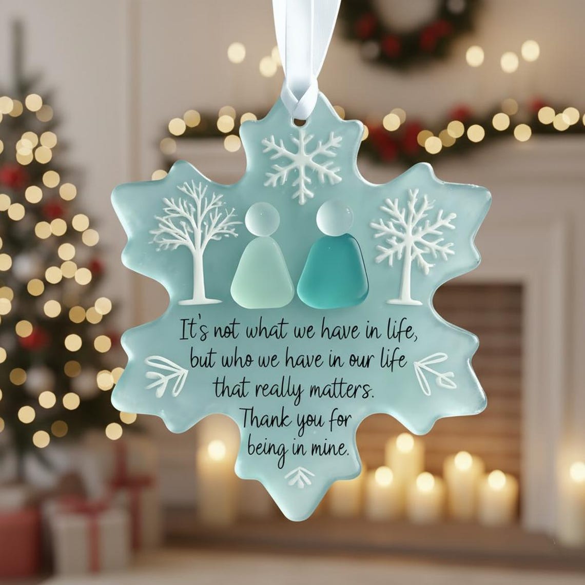 Snowflake-Shaped Acrylic Ornament,Best Friend Christmas Ornament, Friendship Ornaments