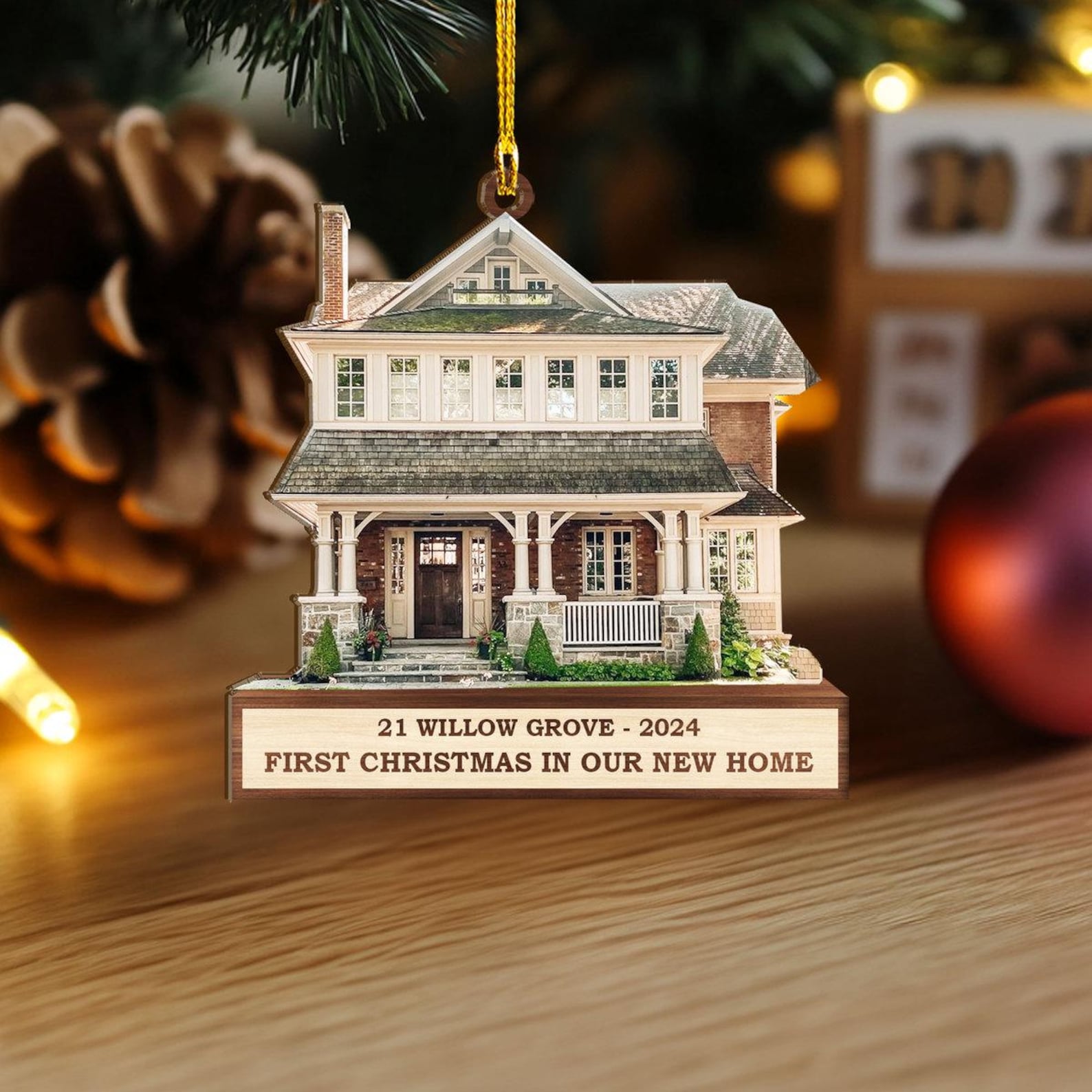 First Christmas In Our New Home Ornament, Personalized Christmas Family Gift