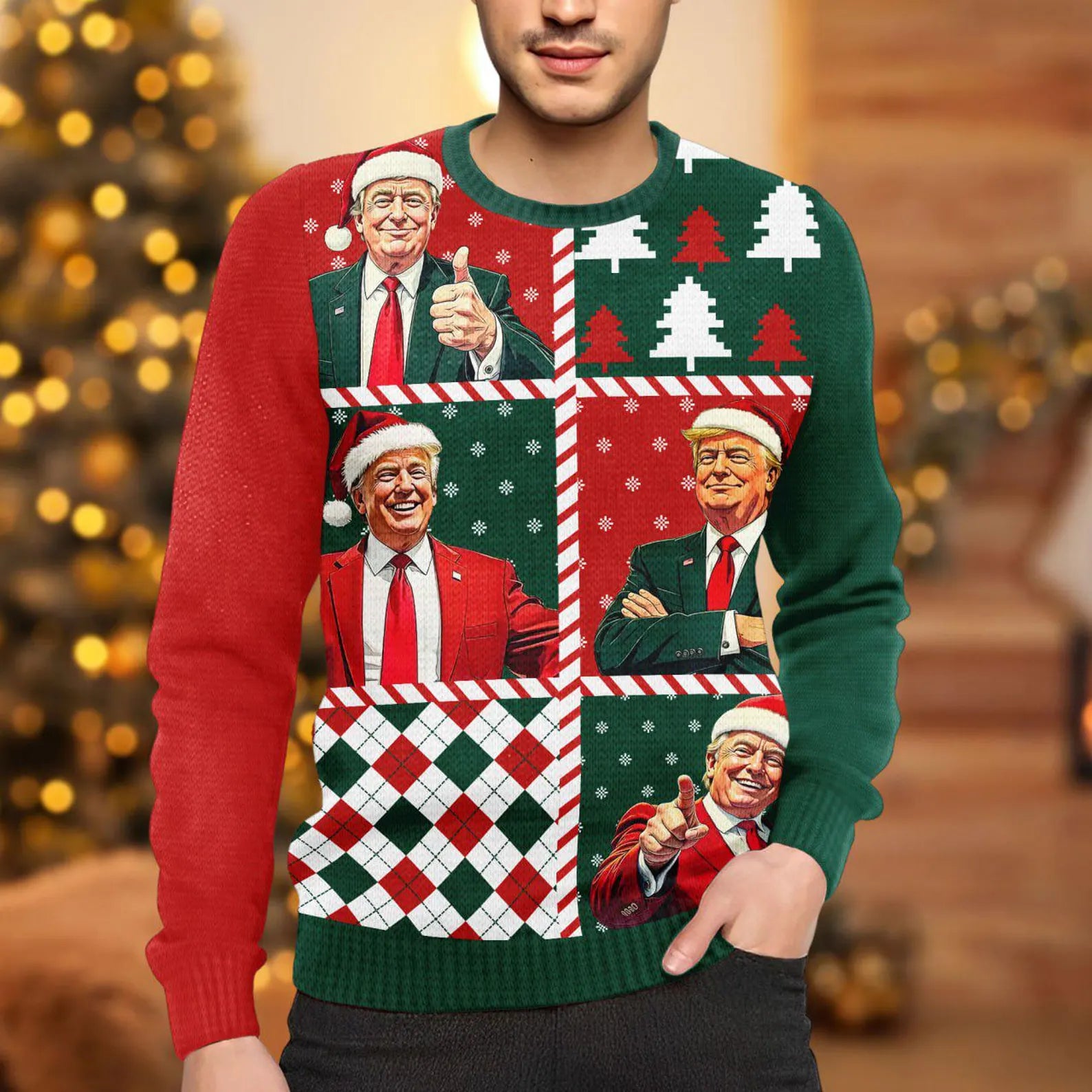 Trump2024 Christmas Ugly Sweater, Vintage Christmas, Xmas Sweatshirt