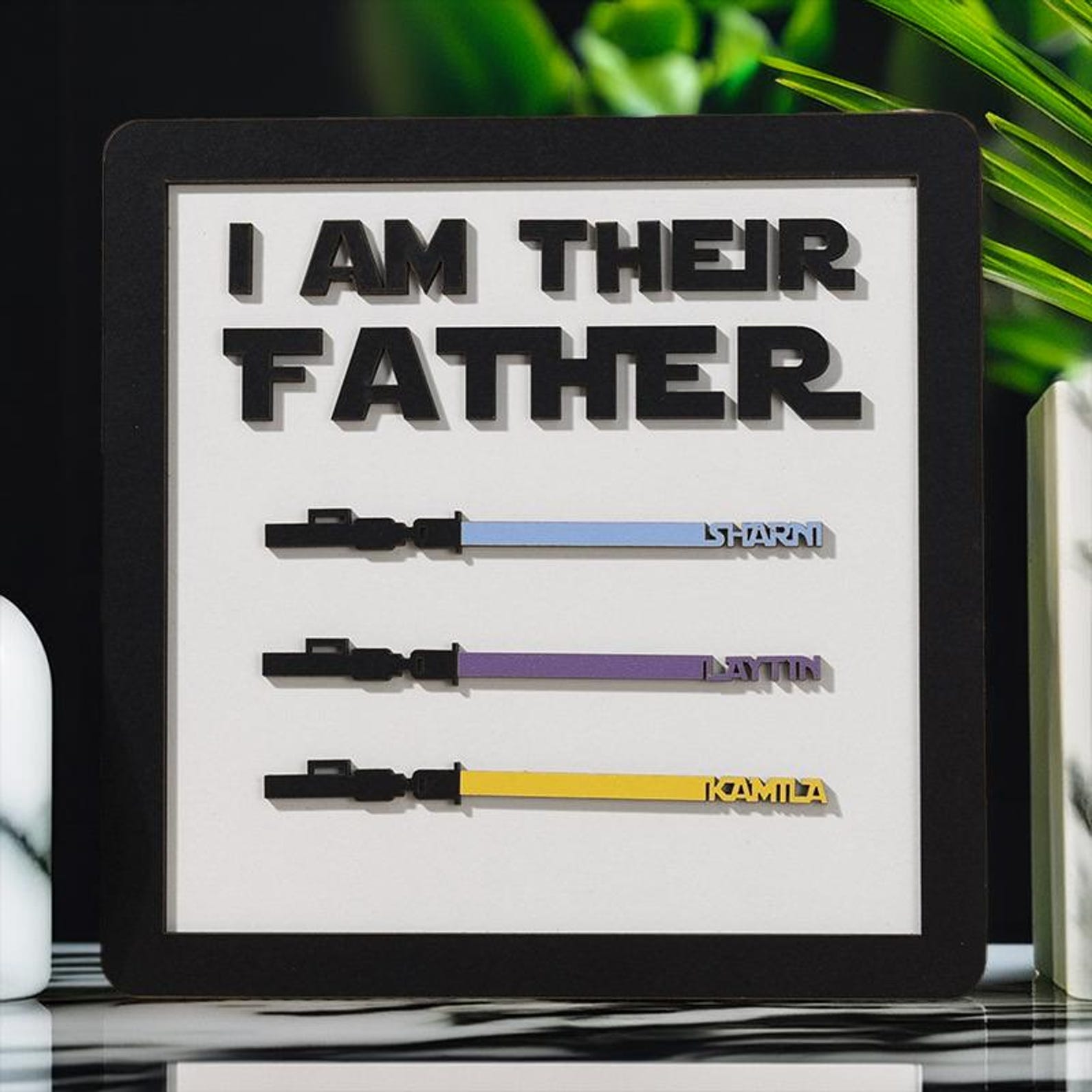 I Am Their Father Custom Star Wars Lightsaber Wood Sign, Father's Day Gifts