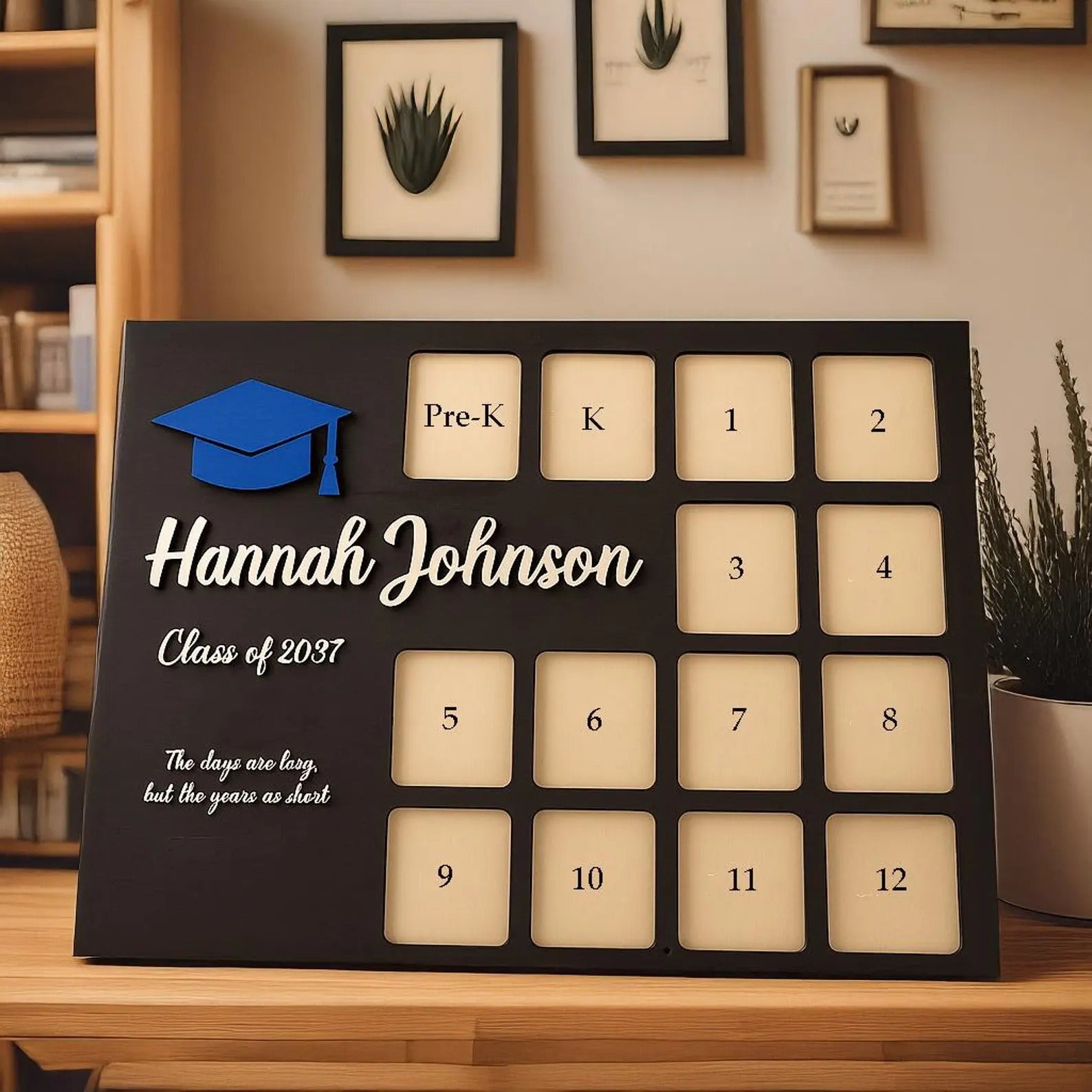 Personalized School Years Photo Frame for Kids, Custom PreK to 12th Grade Picture Frames, Graduation Keepsake Gift