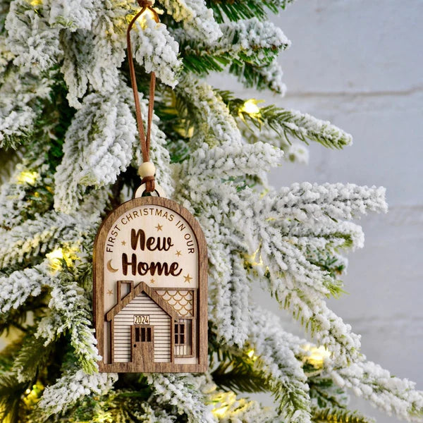 First Christmas in Our New Home Wood Ornament 2024, Christmas Tree Decorations