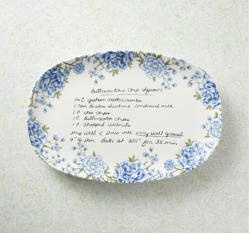 Custom Handwriting Recipe Platter, Handwritten Recipe Gift, Grandma Family Recipe Keepsake, Mothers Day