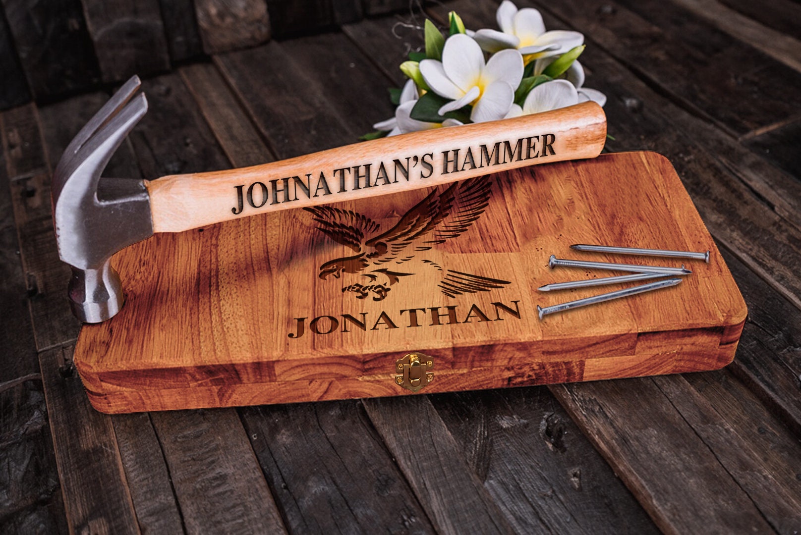 Personalized Eagle Engraved Hammer Set, Framing Hammer, Gifts For Dad