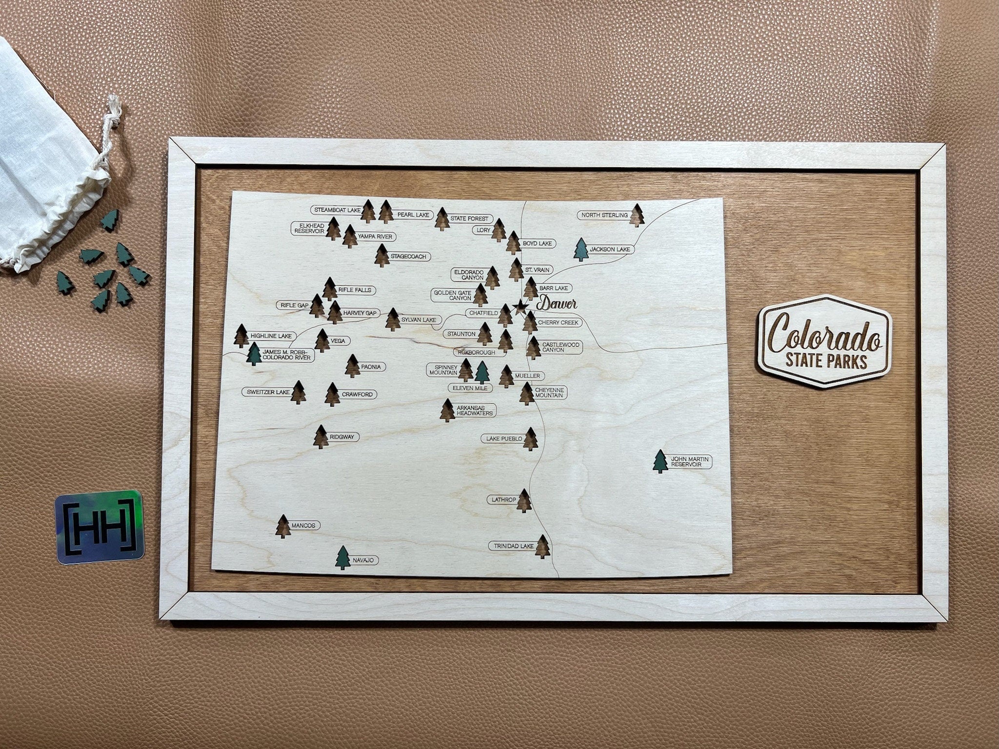 Colorado State Parks Travel Map With Pins, Fathers Day Gift, Gift for Adventurer