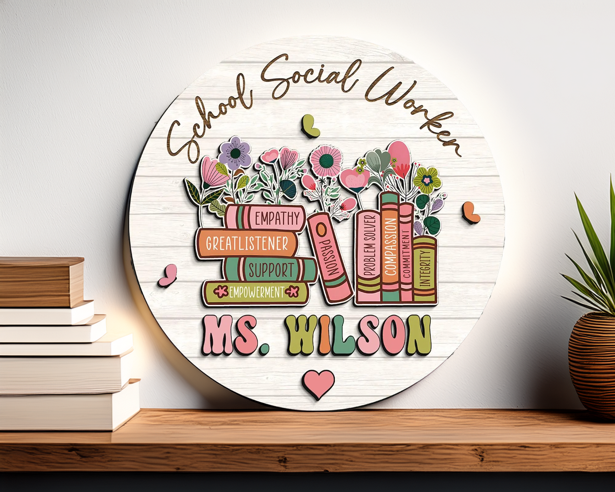 School Social Worker, Teacher Door Hanger, Teacher Appreciation Gifts, Teacher Name Sign, Wooden Welcome Sign, Classroom Decor
