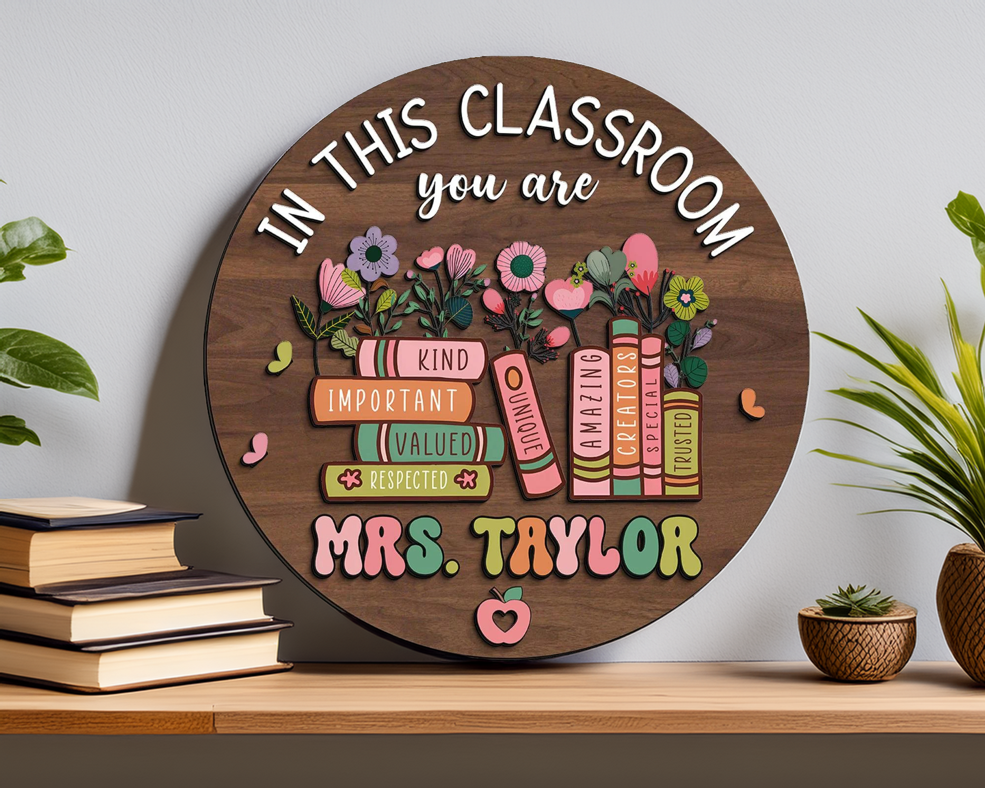 Teacher Door Hanger, Teacher Appreciation Gifts, Teacher Name Sign, Wooden Welcome Sign, Classroom Decor, Teacher Gift