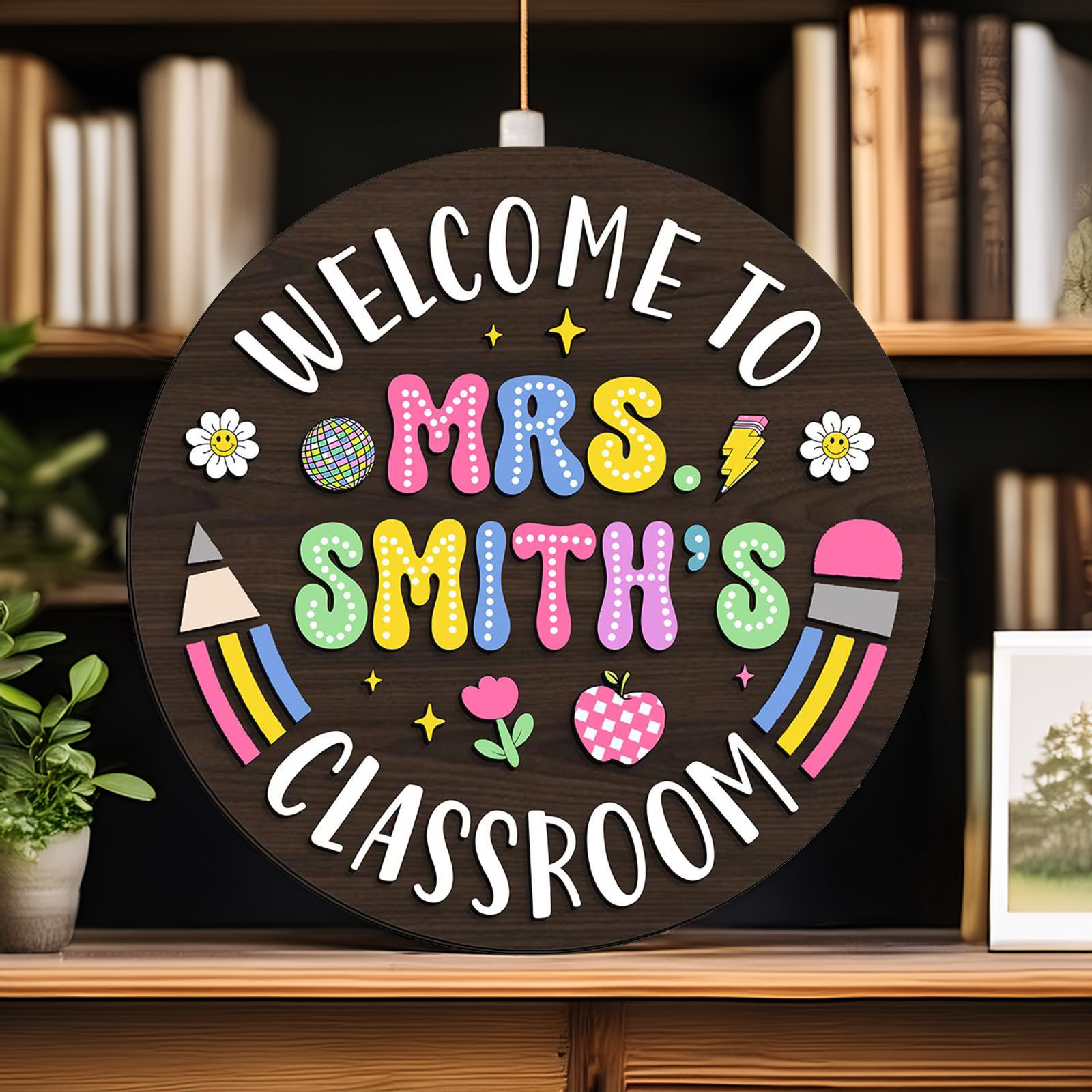 Teacher Door Hanger, Teacher Appreciation Gifts, Teacher Name Sign, Teacher Gift, Wooden Welcome Sign, Classroom Decor