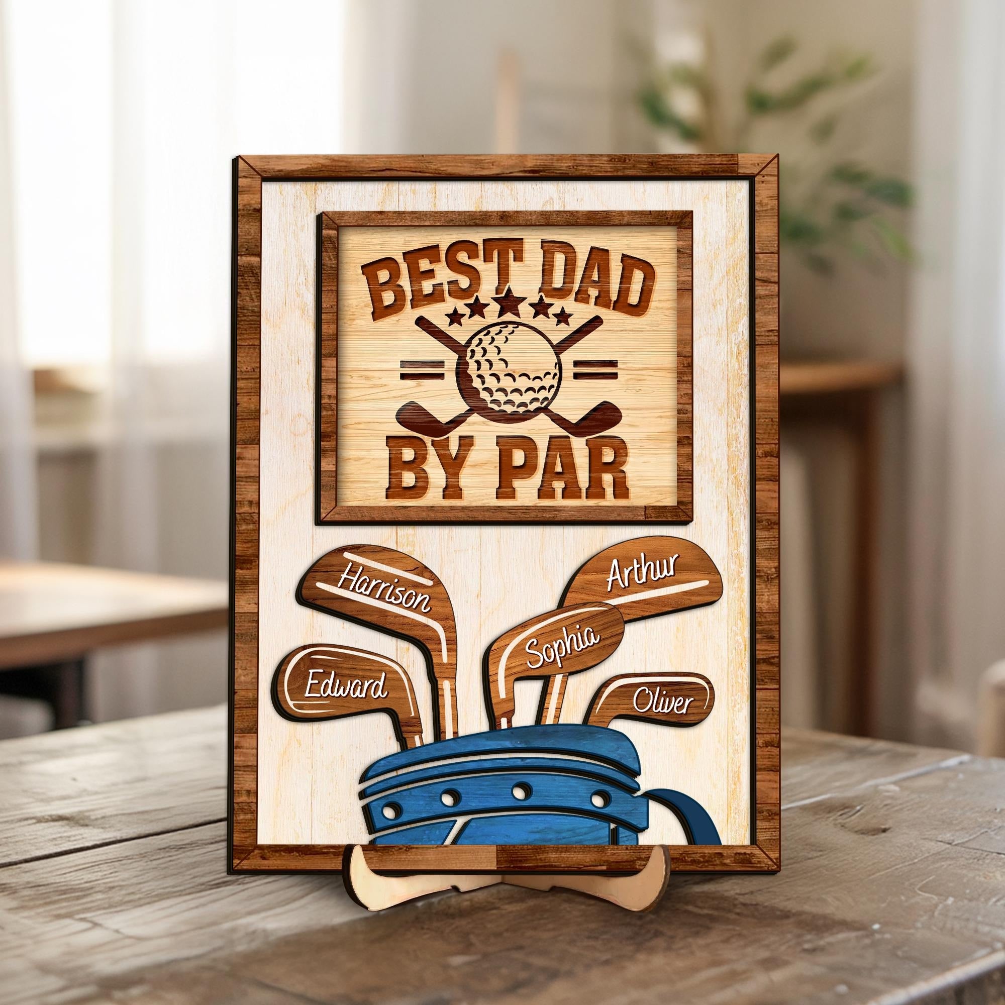Best Dad By Par Custom Wooden Sign, Golf Decor, Dad Golf Gifts