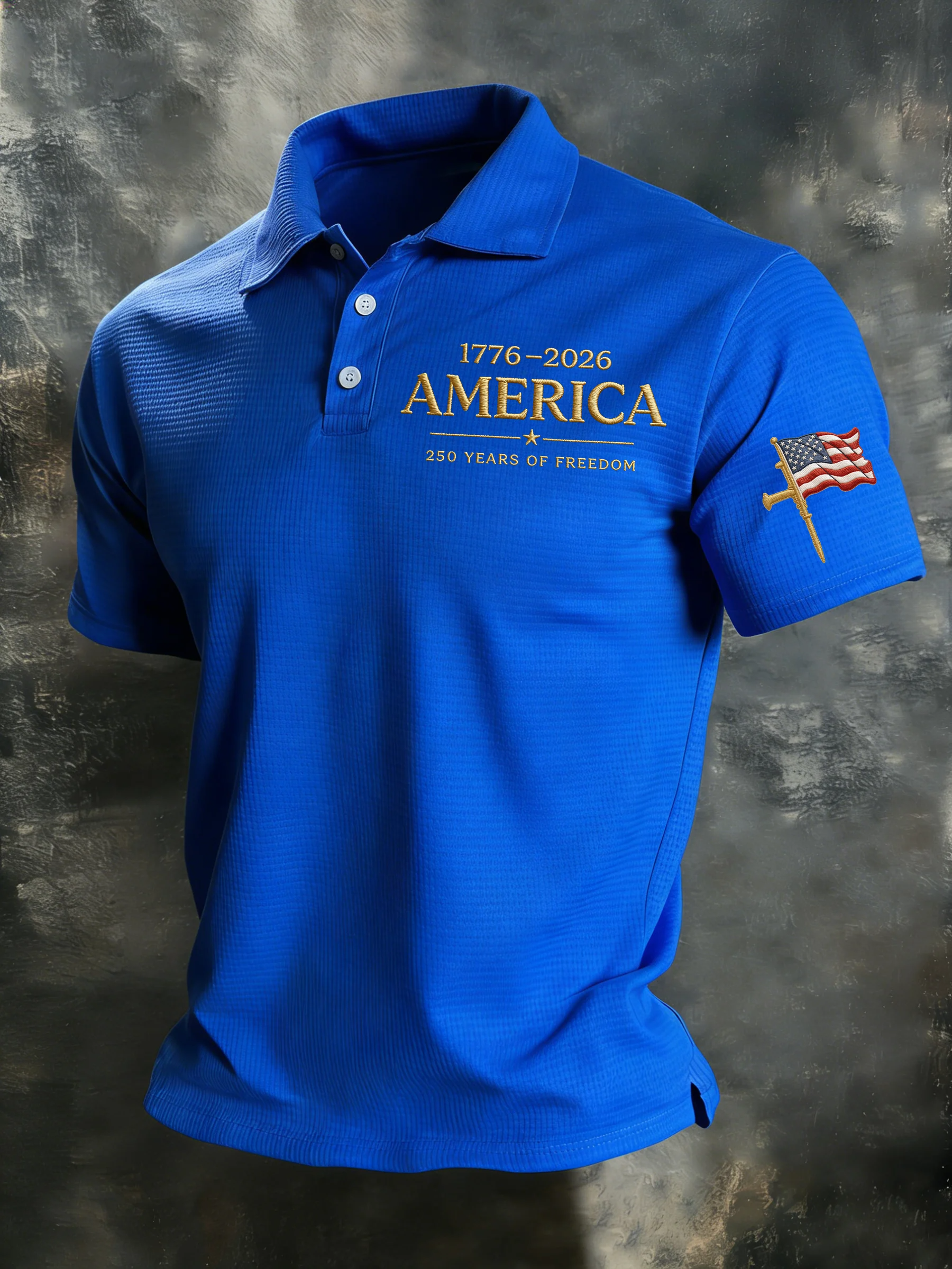 1776-2026 America 250 Years Of Freedom Faith Cross Blue Patriotic Shirt, 4th Of July Men's Shirt