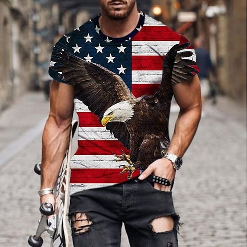 US Flag And Bald Eagle 250th Anniversary Patriotic T-Shirt, 4th Of July Men's Shirt