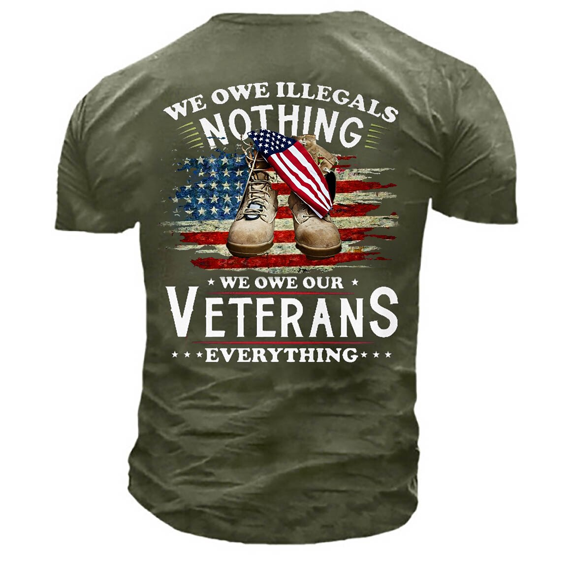 We Owe Our Veterans Everything 250 Years Army Green Patriotic T-Shirt, 4th Of July Men's Shirt