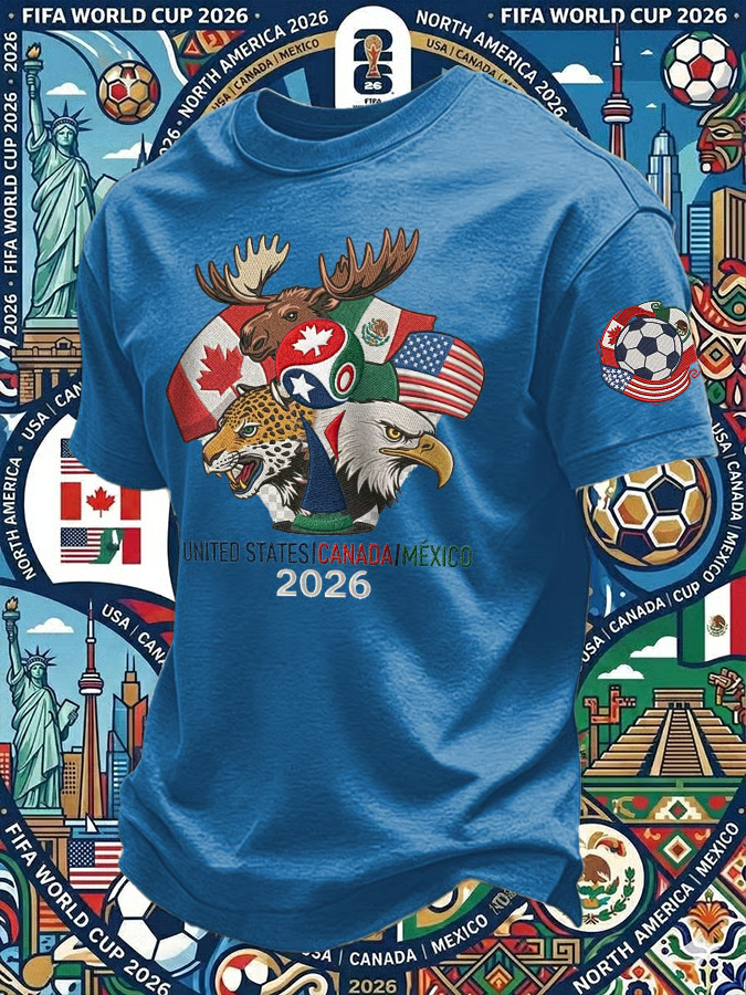 Retro Vibe Soccer Mascots Men Retro T-Shirt, Men's V-Neck T-Shirts, Football Lover We Are 26 Soccer Shirt