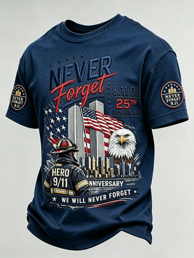 Never Forget 9 11 Firefighter Hero Shirt, Printed T-Shirt For Men, American Flag Shirt