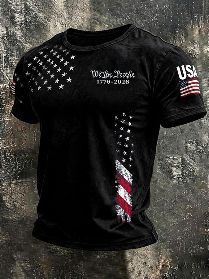 We The People 1776 2026 Shirt, Distressed American Flag Design, Patriotic Shirt