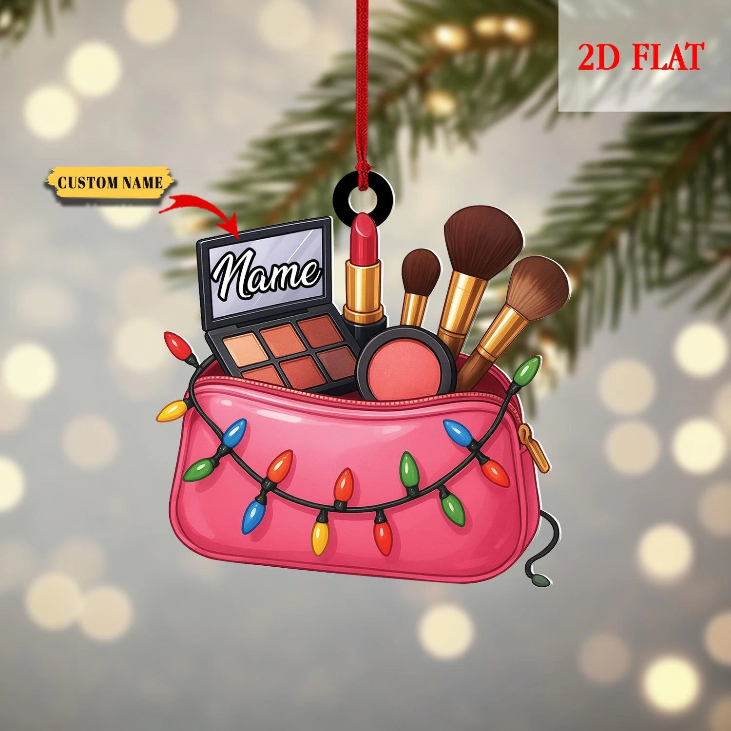 Custom Makeup Bag Ornament, Gifts For Makeup Lovers, Makeup Christmas Ornament, Makeup Lover Gifts