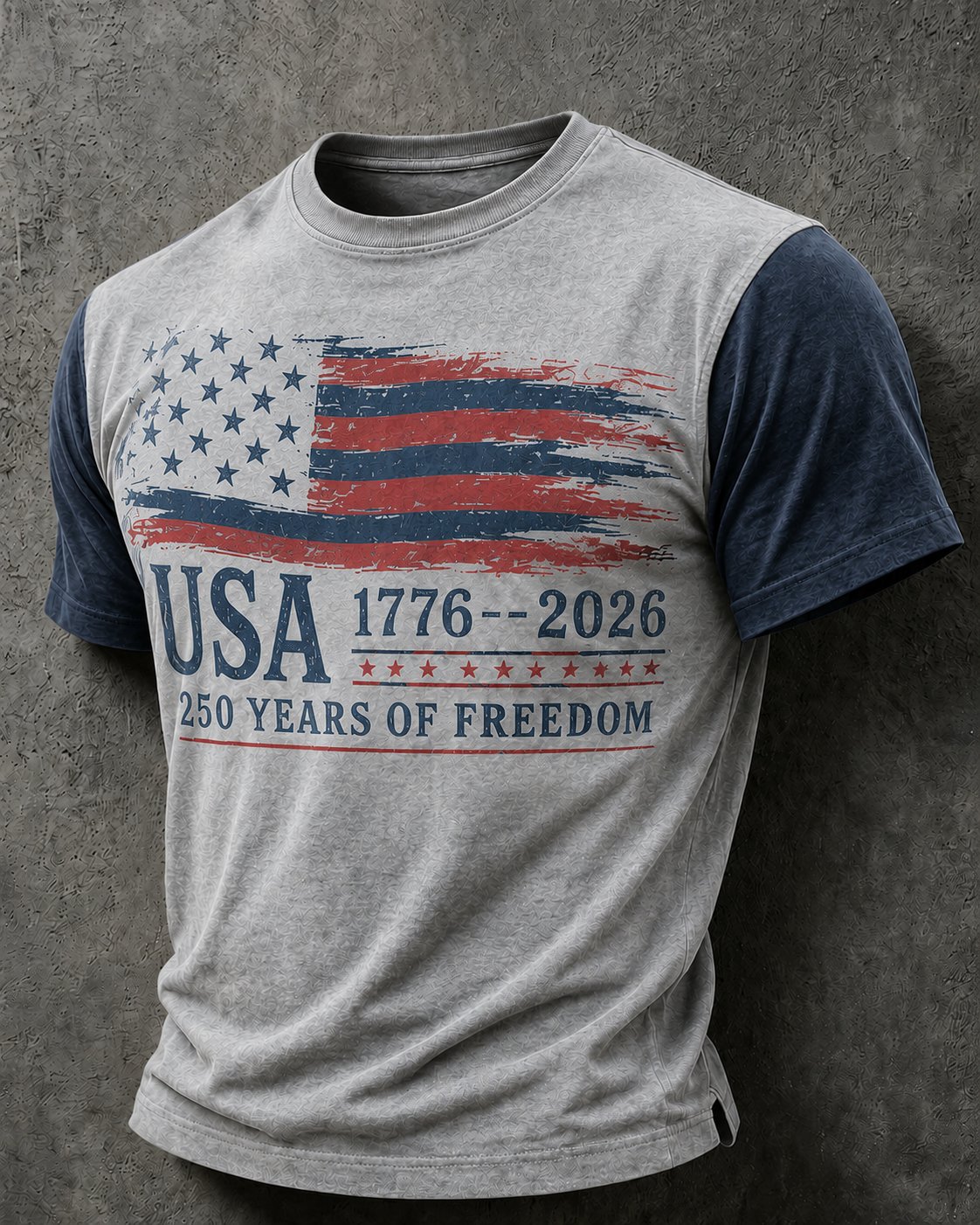 Vintage USA 250 Men's Shirt, Distressed American Flag Design, 4th Of July Shirt