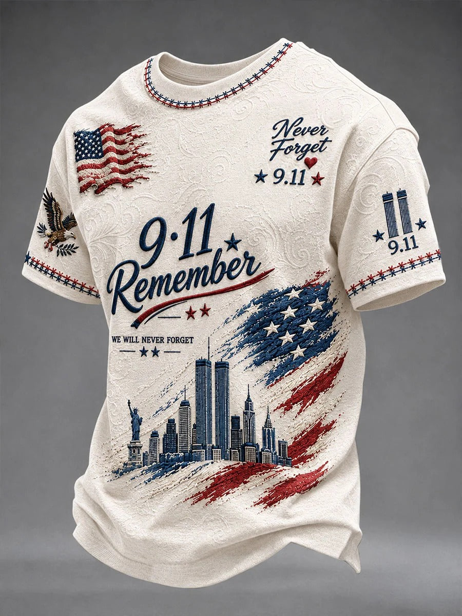 911 Remember Patriot Day Shirt, 25th Anniversary Patriotic Shirt, Never Forget 9/11 Memorial Men Tee