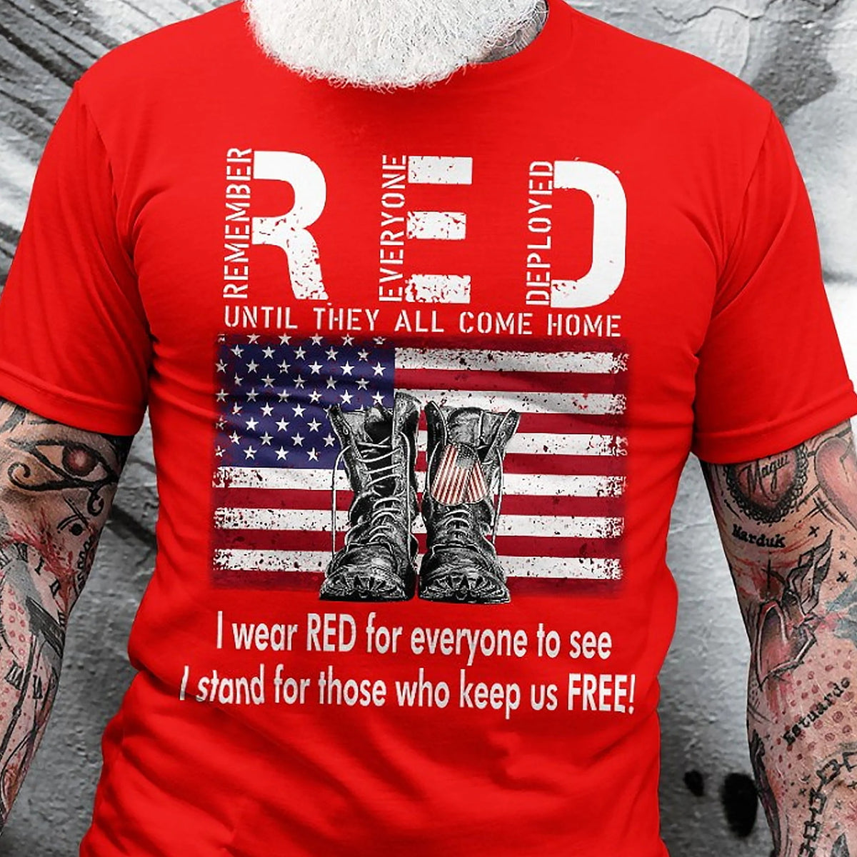RED Remember Everyone Deployed T-Shirt, Veterans Day Shirt, American Flag Shirt