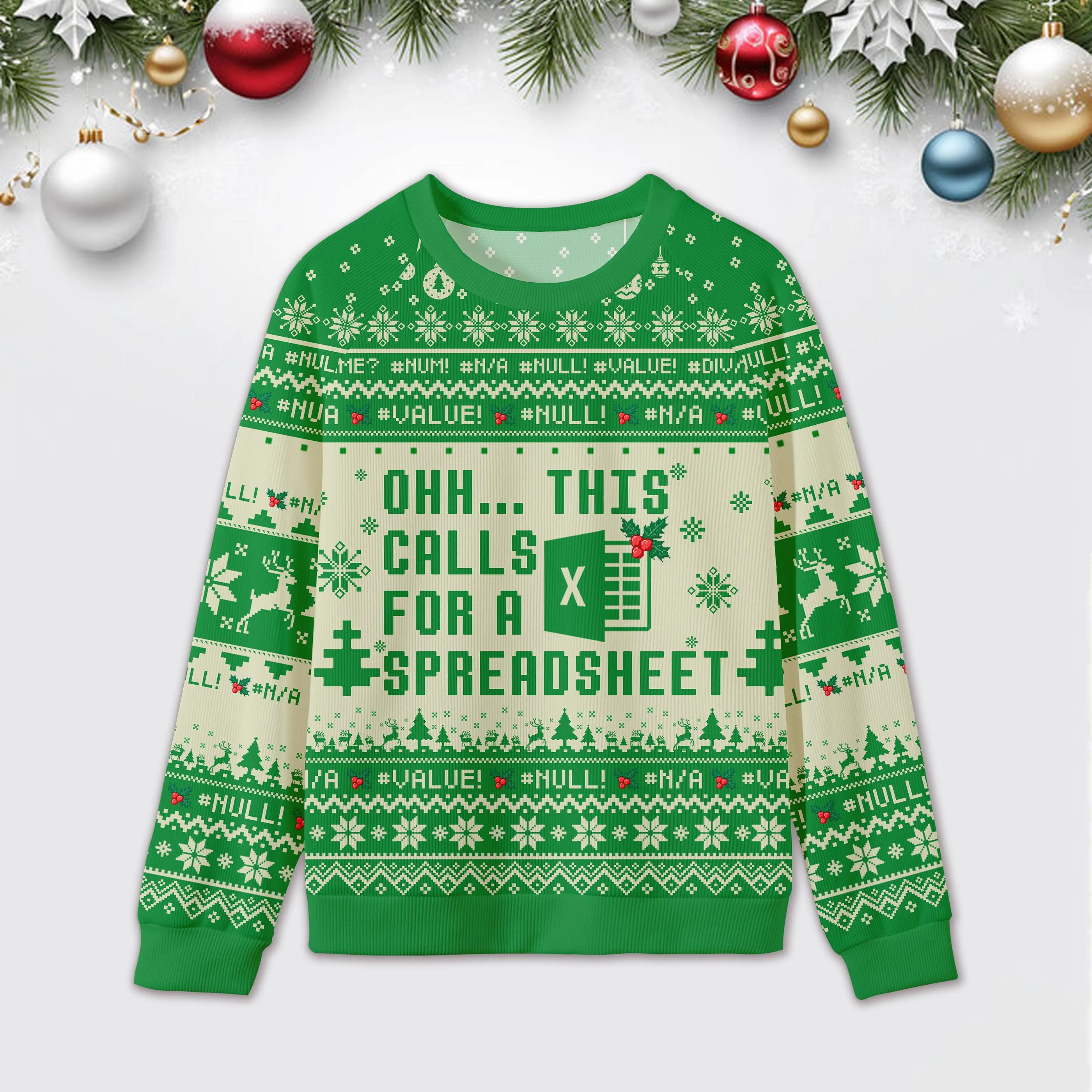 Ohh...This Calls for a Spreadsheet Ugly Sweater, Excel Group Matching Sweatshirt, Funny Christmas Ugly Sweatshirt