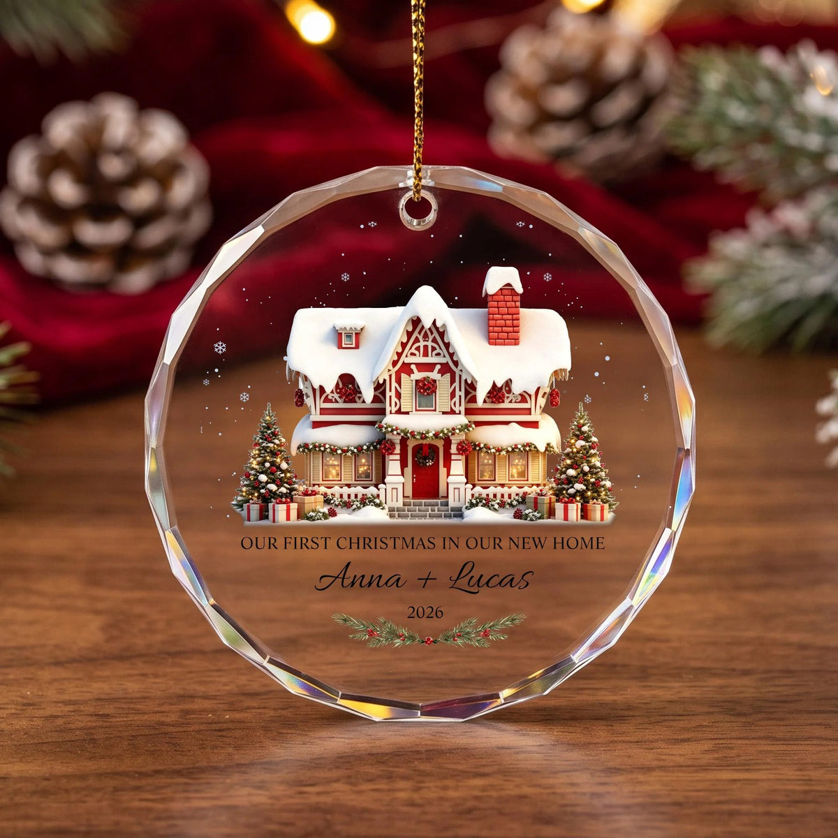 First Christmas New Home Glass Ornament, Personalized Christmas Ornament, New Home Gift