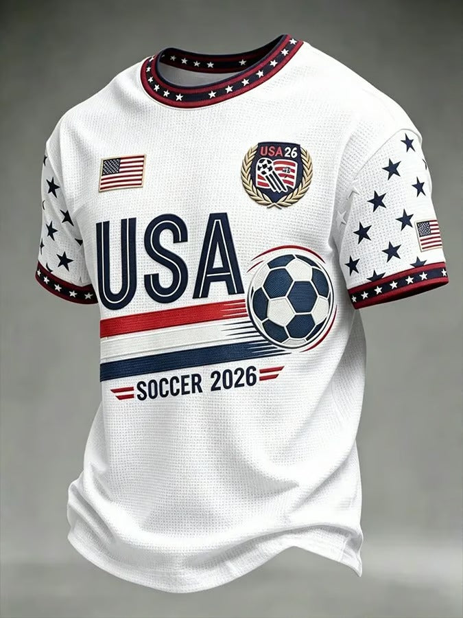 Patriotic USA Soccer Ball Graphic Jersey, USA Soccer Jersey, Football Fan Gift