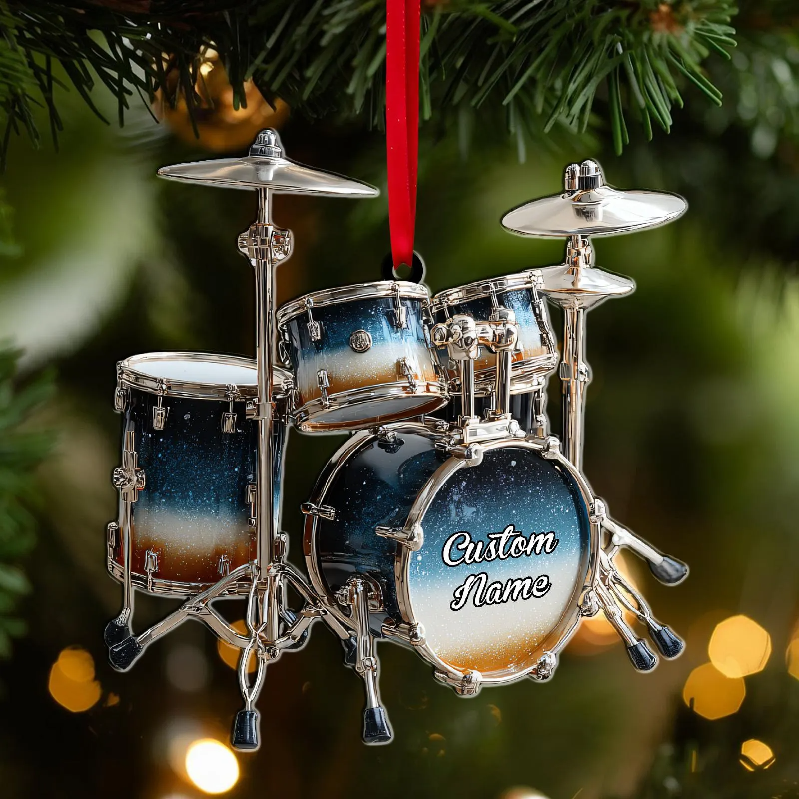 Custom Drum Set Acrylic Ornament, Gifts For Drummers, Music Theme Christmas Unique Decor