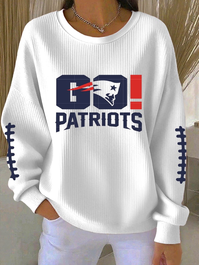 Go Patriots Football Long Sleeve Shirt, The Big Game Football Gifts, Football American T-shirt