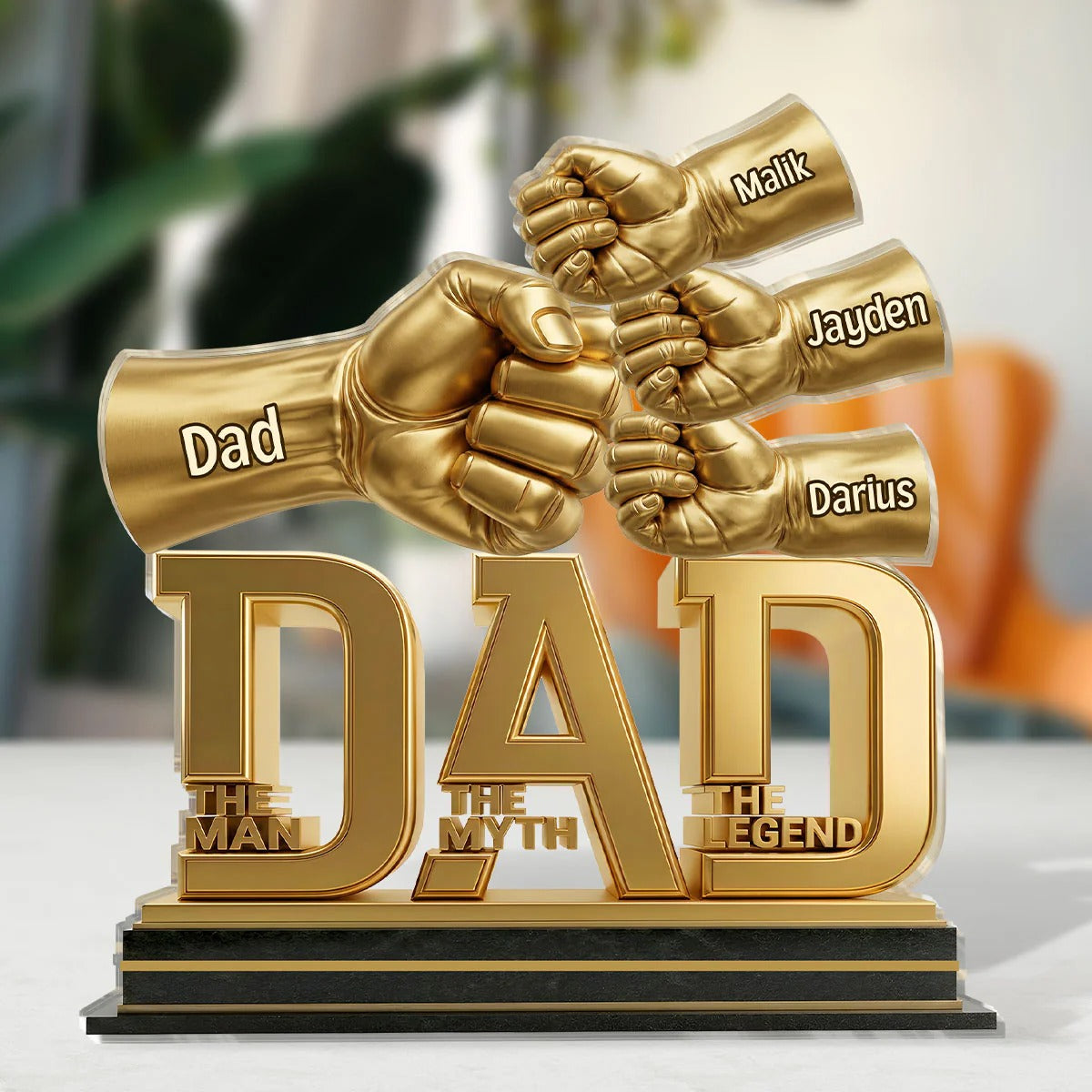 Dad The Man The Myth The Legend - Personalized Custom Shaped Acrylic Plaque, Father's Day Gift For Dad