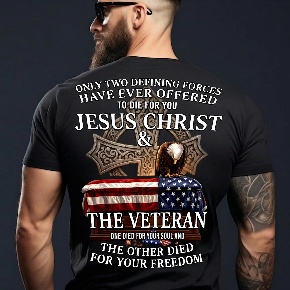 Jesus Christ Veteran Cross T-Shirt, Veterans Day Shirt, Mens Christian Shirt
