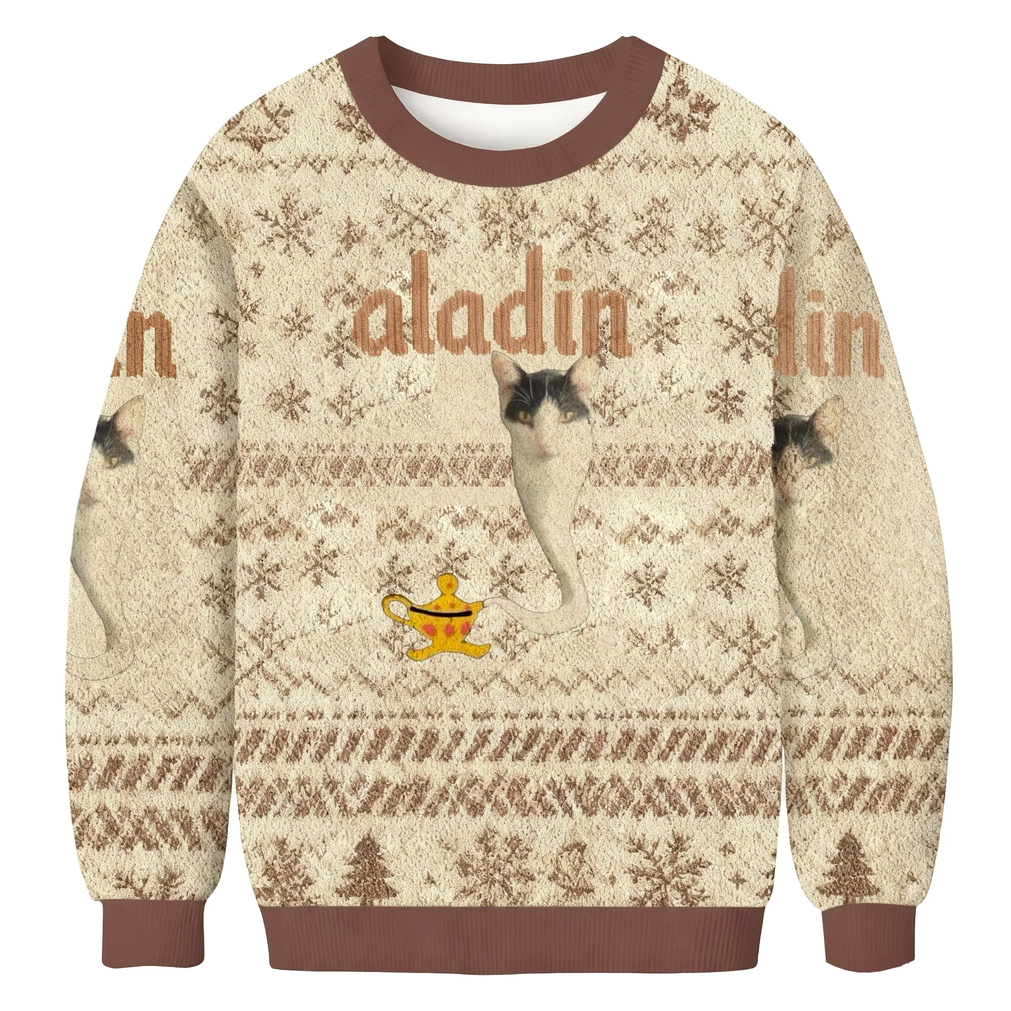 Aladin Cat Meme Funny Ugly Sweater, Ugly Xmas Sweater, Christmas Ugly Sweatshirt