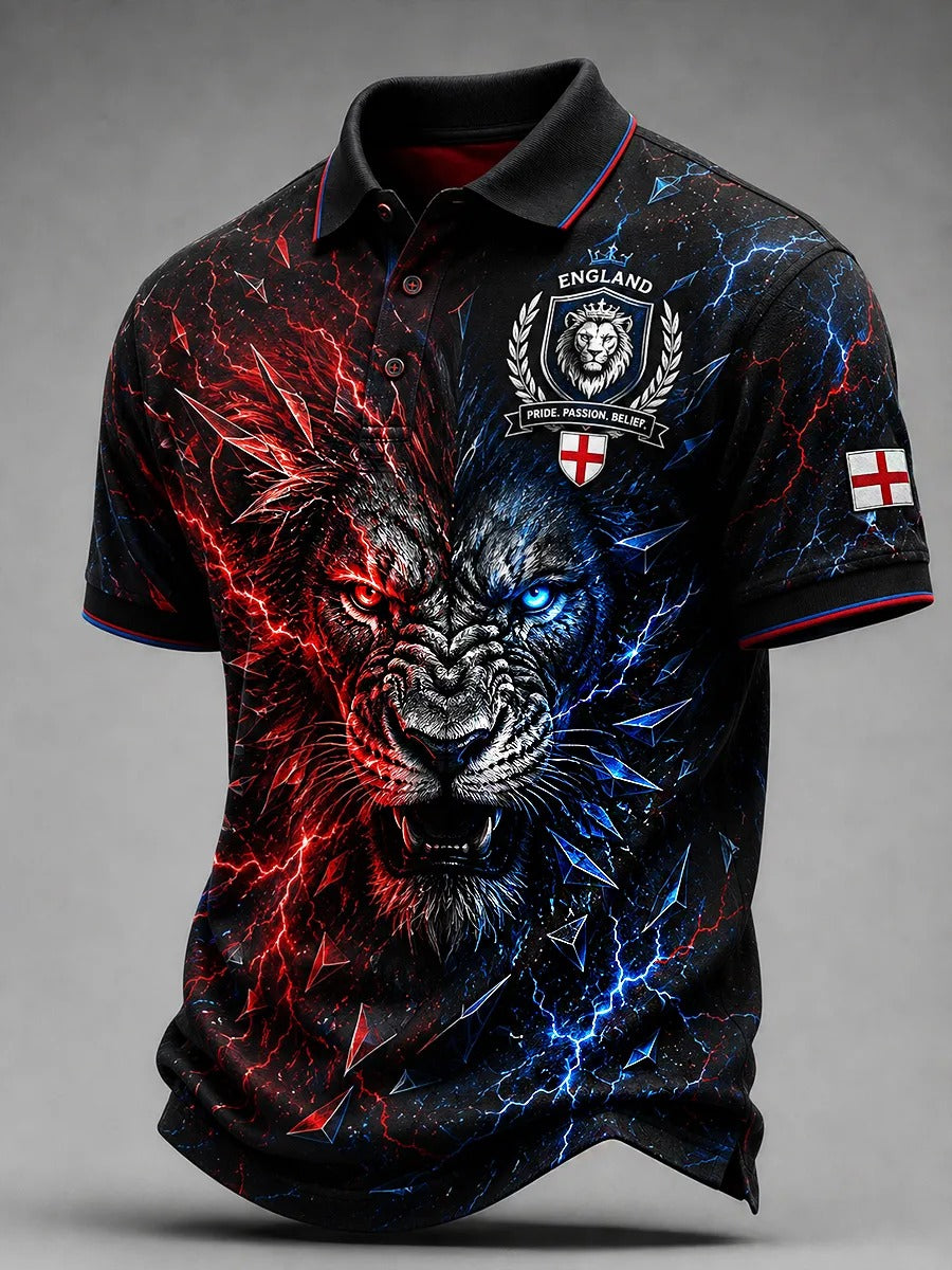 England Football Team Pride Passion Belief Retro Polo, Unisex Gameday Print T-Shirt, Soccer Fan Gift