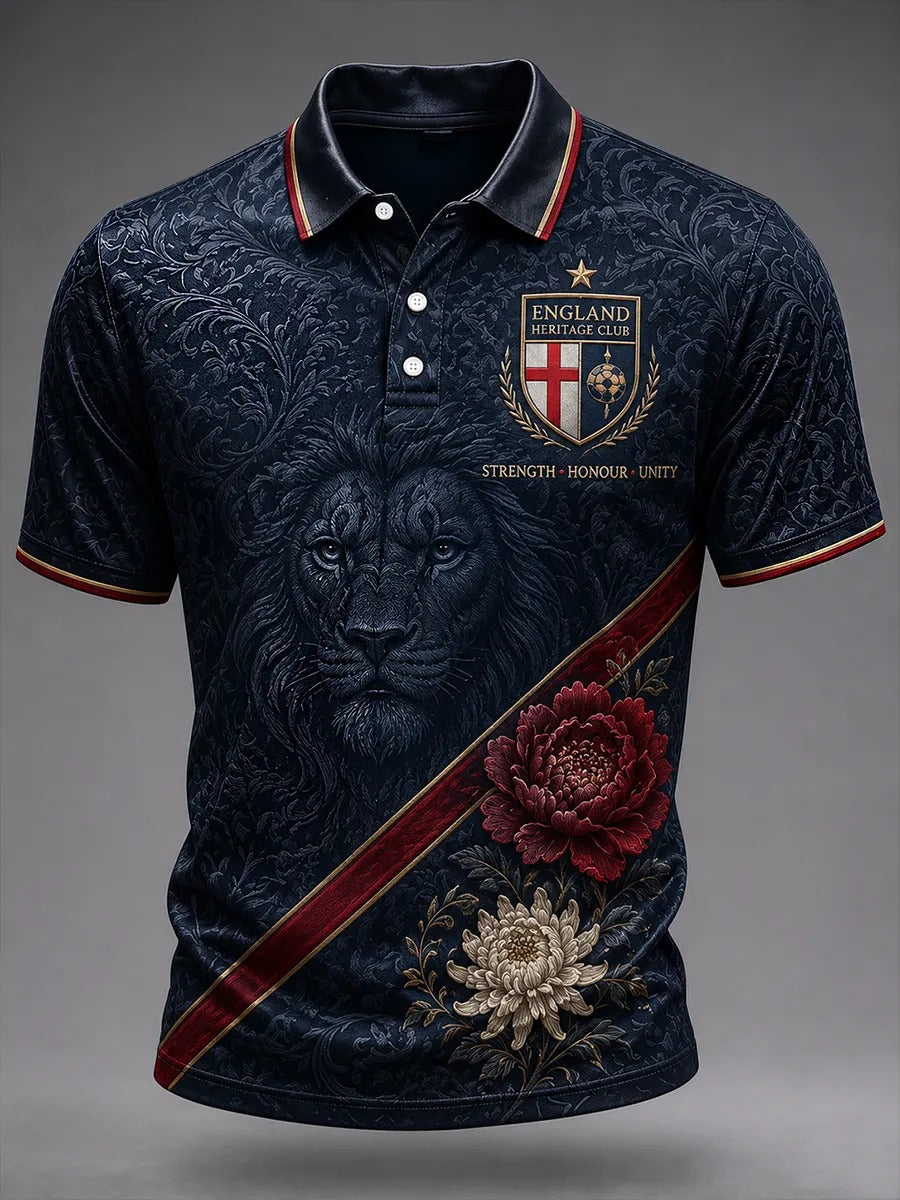 Strength Honour Unity England Football Team Retro Polo, Unisex Gameday T-Shirts, Soccer Fan Gift