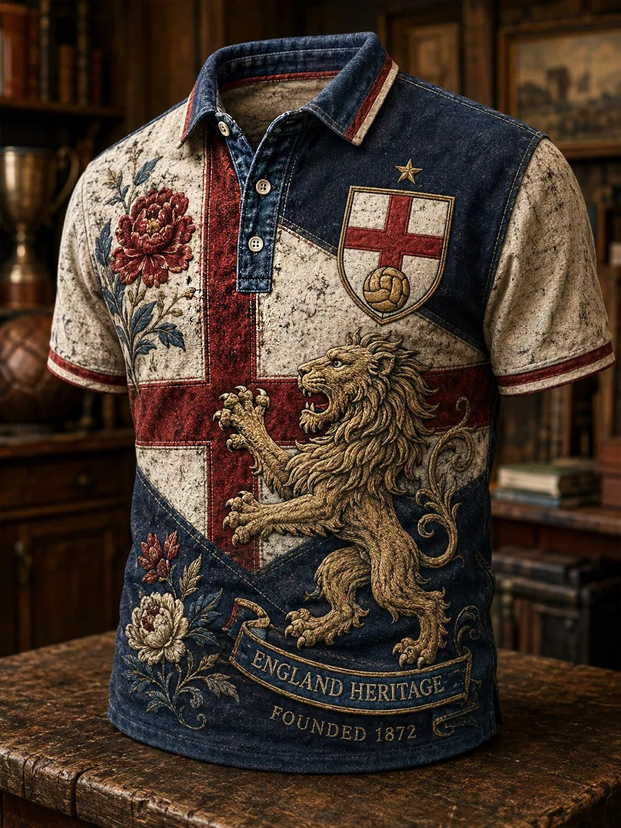 England Heritage England Football Team Retro Polo, Unisex Gameday T-Shirts, Soccer Fan Gift