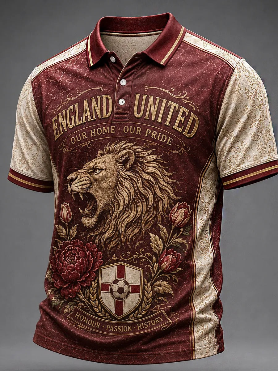 England Football Team Retro Polo, Unisex Gameday T-Shirts, Soccer Fan Gift