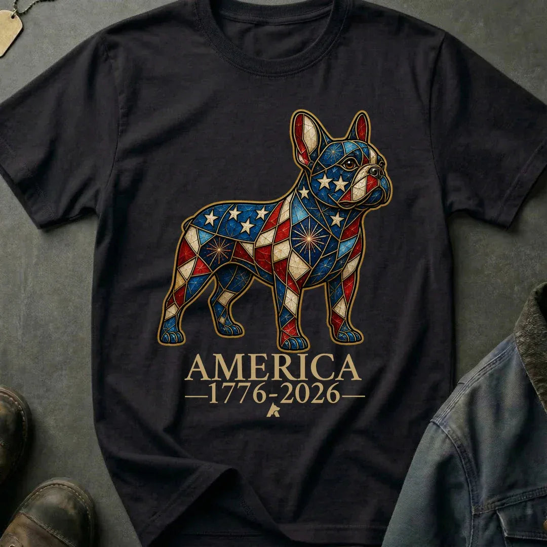 French Bulldog-Mosaic America 1776-2026 Shirt, America 250 Celebrations Shirt, Patriotic T-Shirt